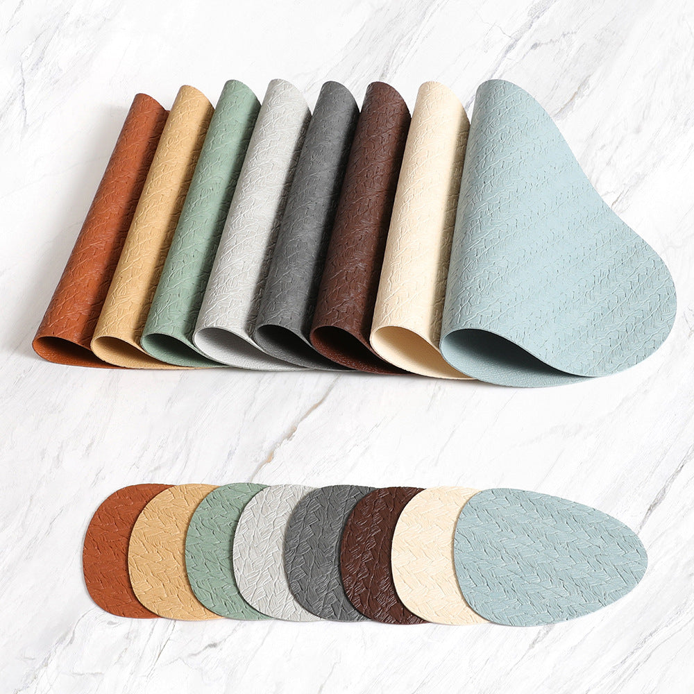 5pcs Nordic Ins Water Drop Meal Mat (1 Mat+4 Coasters) High-Quality And Mat Rice Grain Anti Scalding And Thermal Insulation Mat Bowl Mat