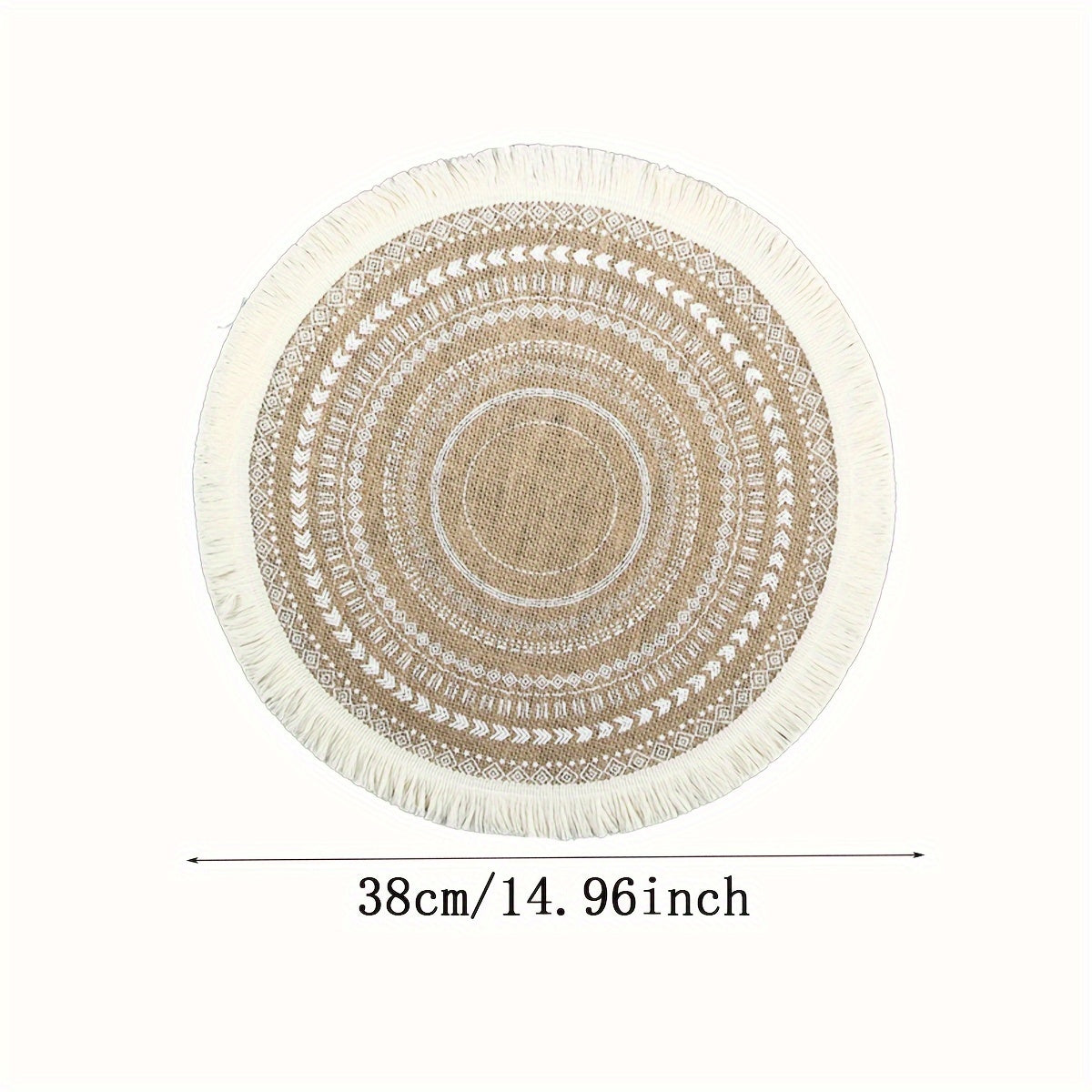 6pcs\u002F8pcs Bohemian Style Heat-Resistant Mats for Bowls And Plates, Easter And Graduation Season Table Mats with Tassels, Round Table Mats for Hotel And Café Decoration, Tableware Mats