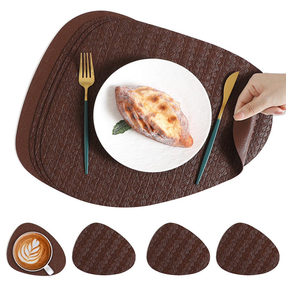5pcs Nordic Ins Water Drop Meal Mat (1 Mat+4 Coasters) High-Quality And Mat Rice Grain Anti Scalding And Thermal Insulation Mat Bowl Mat