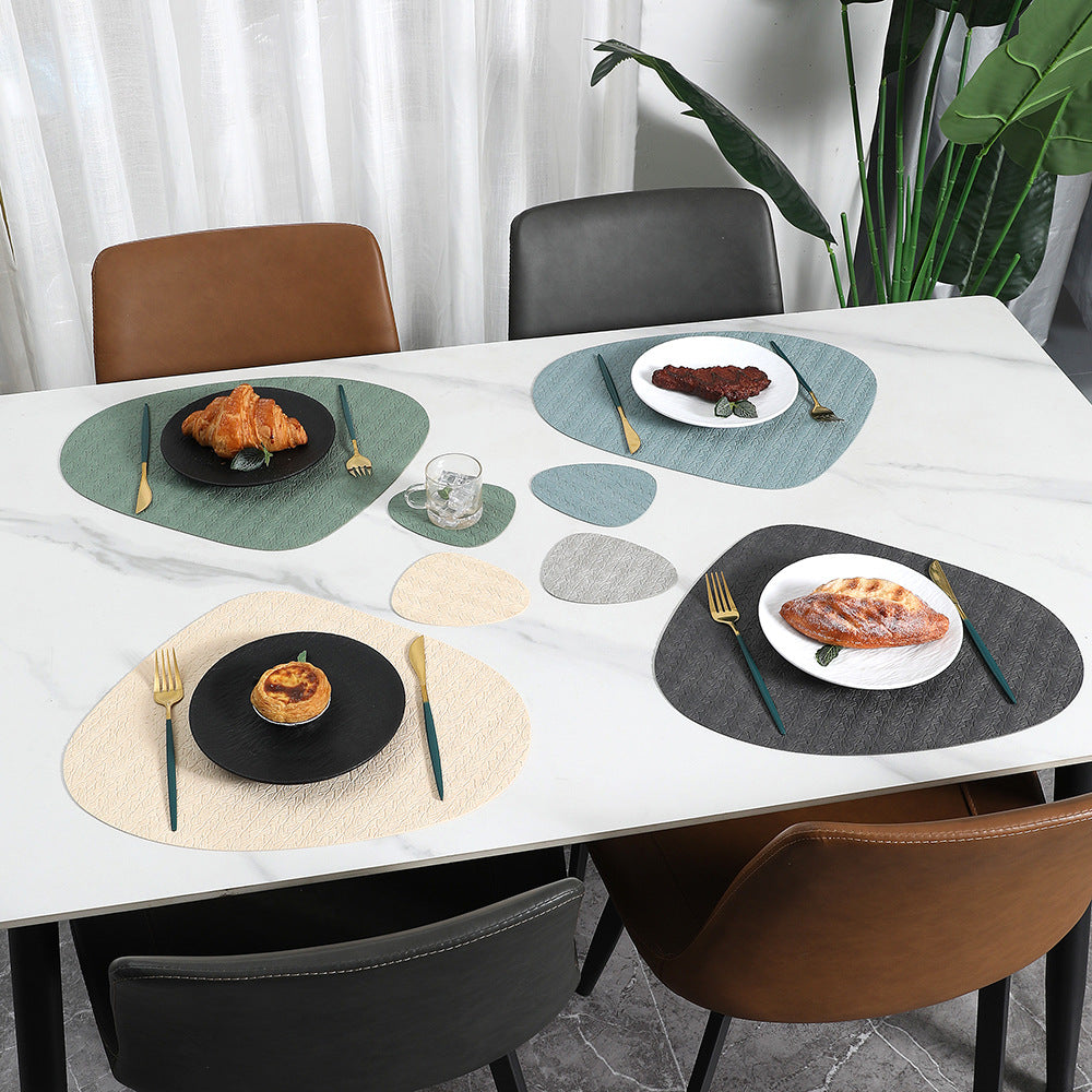 5pcs Nordic Ins Water Drop Meal Mat (1 Mat+4 Coasters) High-Quality And Mat Rice Grain Anti Scalding And Thermal Insulation Mat Bowl Mat