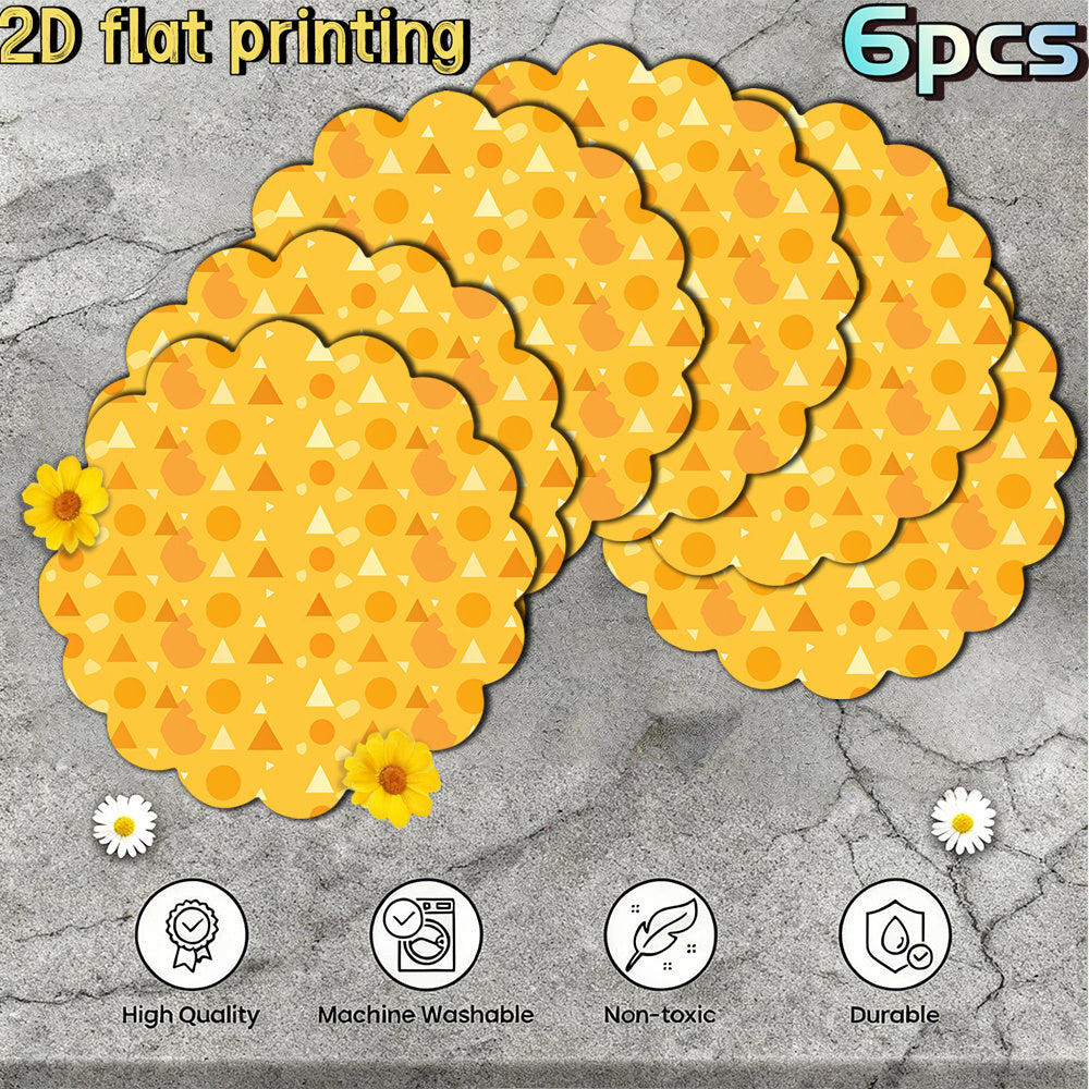 6pcs Modern Geometric Placemats - Table s with Triangle, Oval & Irregular Shapes, Neutral Tones Suitable for Modern Dining Tables, Kitchens, Casual & Formal Use