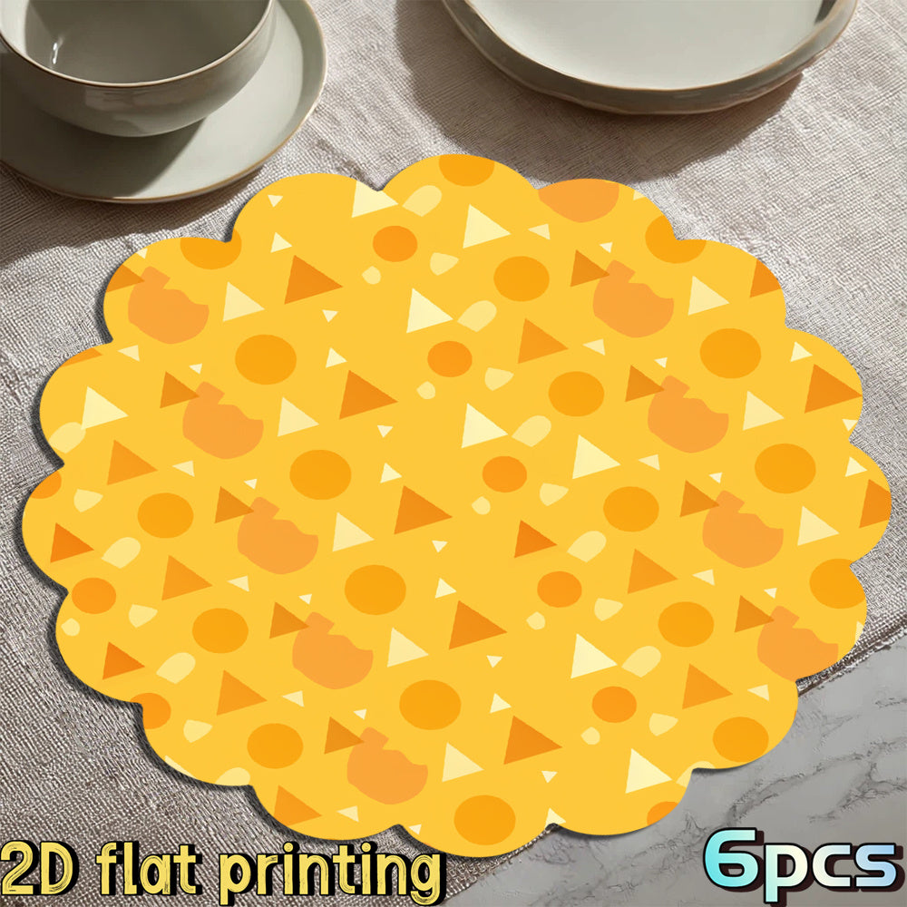 6pcs Modern Geometric Placemats - Table s with Triangle, Oval & Irregular Shapes, Neutral Tones Suitable for Modern Dining Tables, Kitchens, Casual & Formal Use