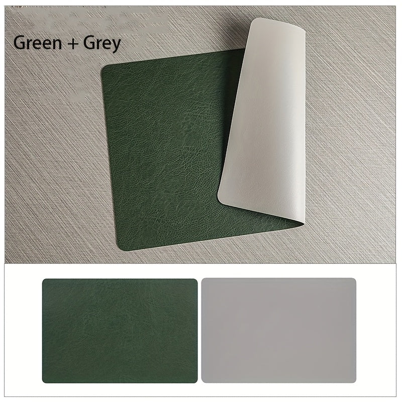 of 3 Cowhide Design Imitation Faux Leather Table Mats - Rectangular, Heat-Resistant Dining Mats for Kitchen Use, Hand Wash Only, Made of Polyurethane, Christmas Theme