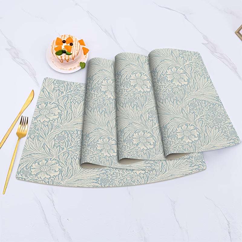 Fan-shaped Placemats with Upgraded Christmas Protection! Thickened Irregular-Shaped Leather Placemats, 11.6x20 Inches, Provide Powerful Heat Insulation and High-temperature Resistance, Creating a Barrier to Protect Tabletops from Scald Marks.