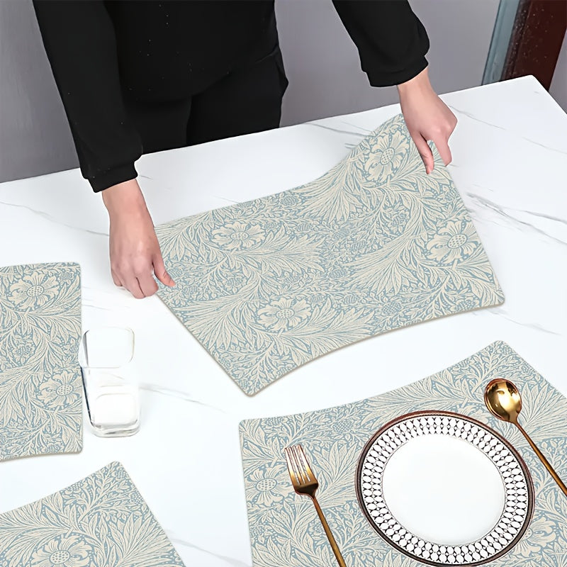 Fan-shaped Placemats with Upgraded Christmas Protection! Thickened Irregular-Shaped Leather Placemats, 11.6x20 Inches, Provide Powerful Heat Insulation and High-temperature Resistance, Creating a Barrier to Protect Tabletops from Scald Marks.