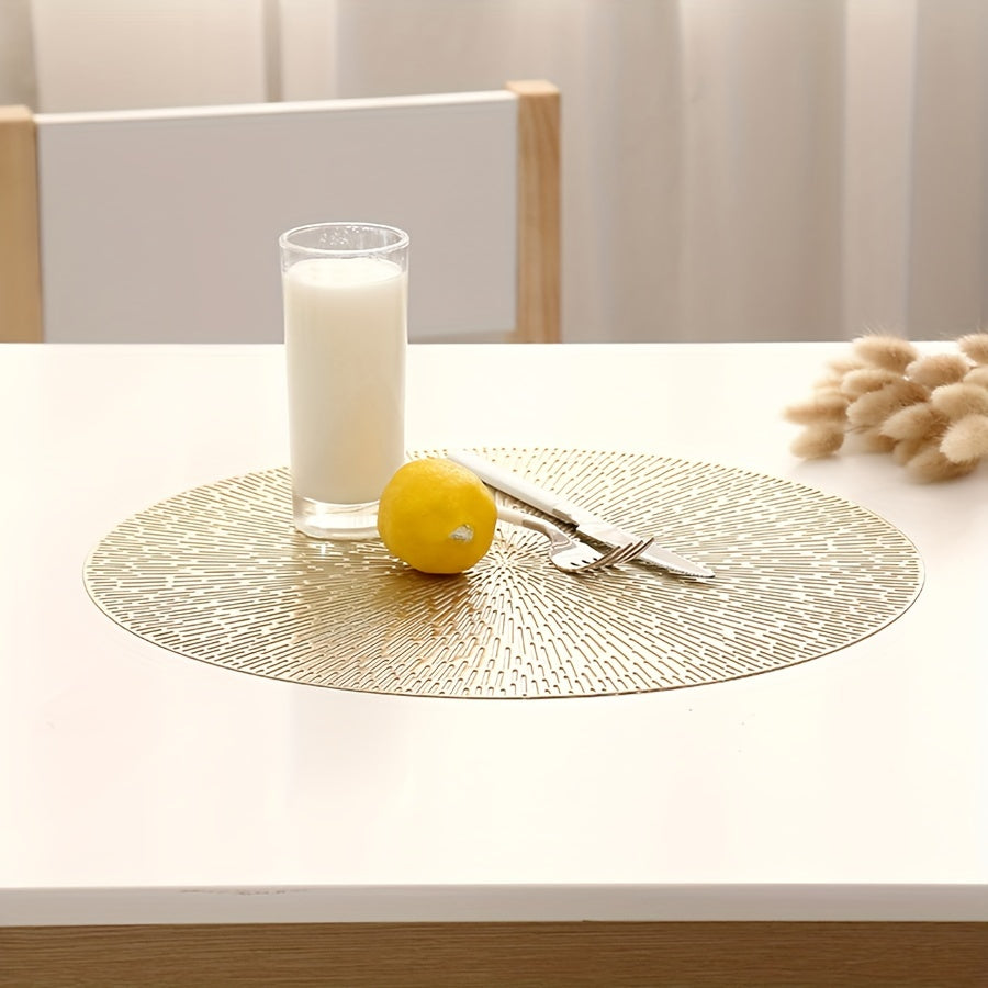 Round Hollowed-Out Celestial Eye Pattern Placemats with Golden Foil Heat-Resistant Table Mats