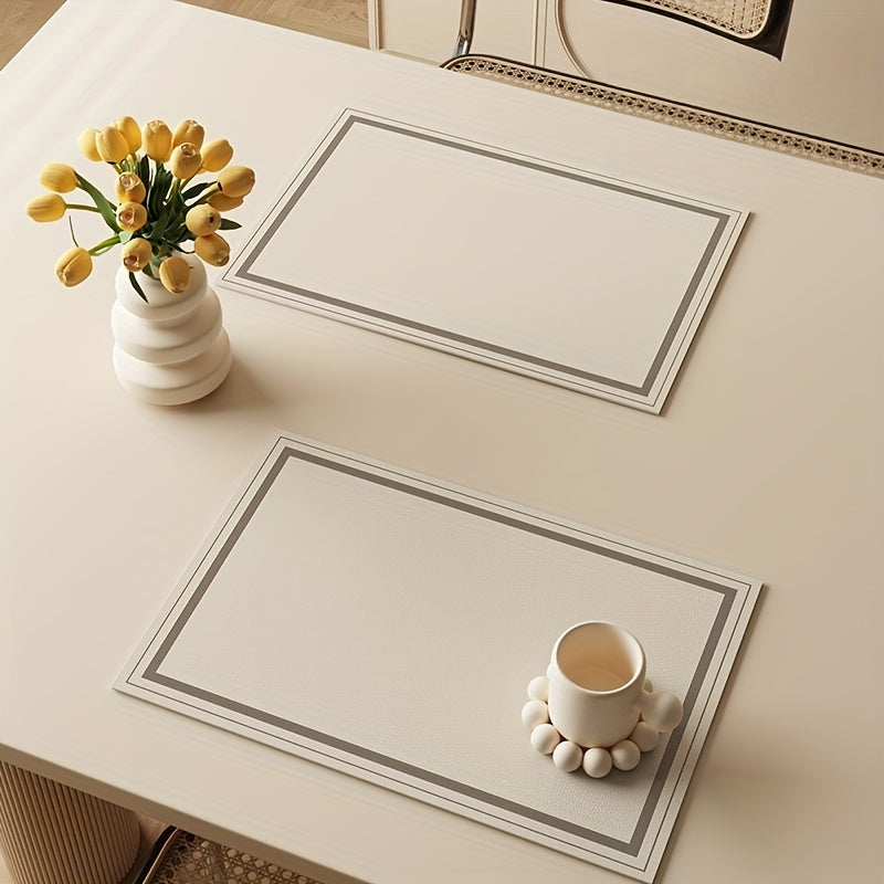 6pcs Nordic Wind Stripes Anti-slip Erasable Placemats Desktop Protection Desktop Decoration Is Suitable for Restaurant Family Christmas.