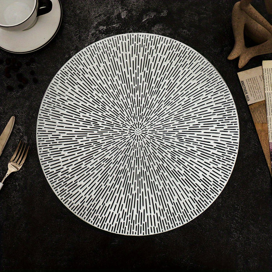 Round Hollowed-Out Celestial Eye Pattern Placemats with Golden Foil Heat-Resistant Table Mats