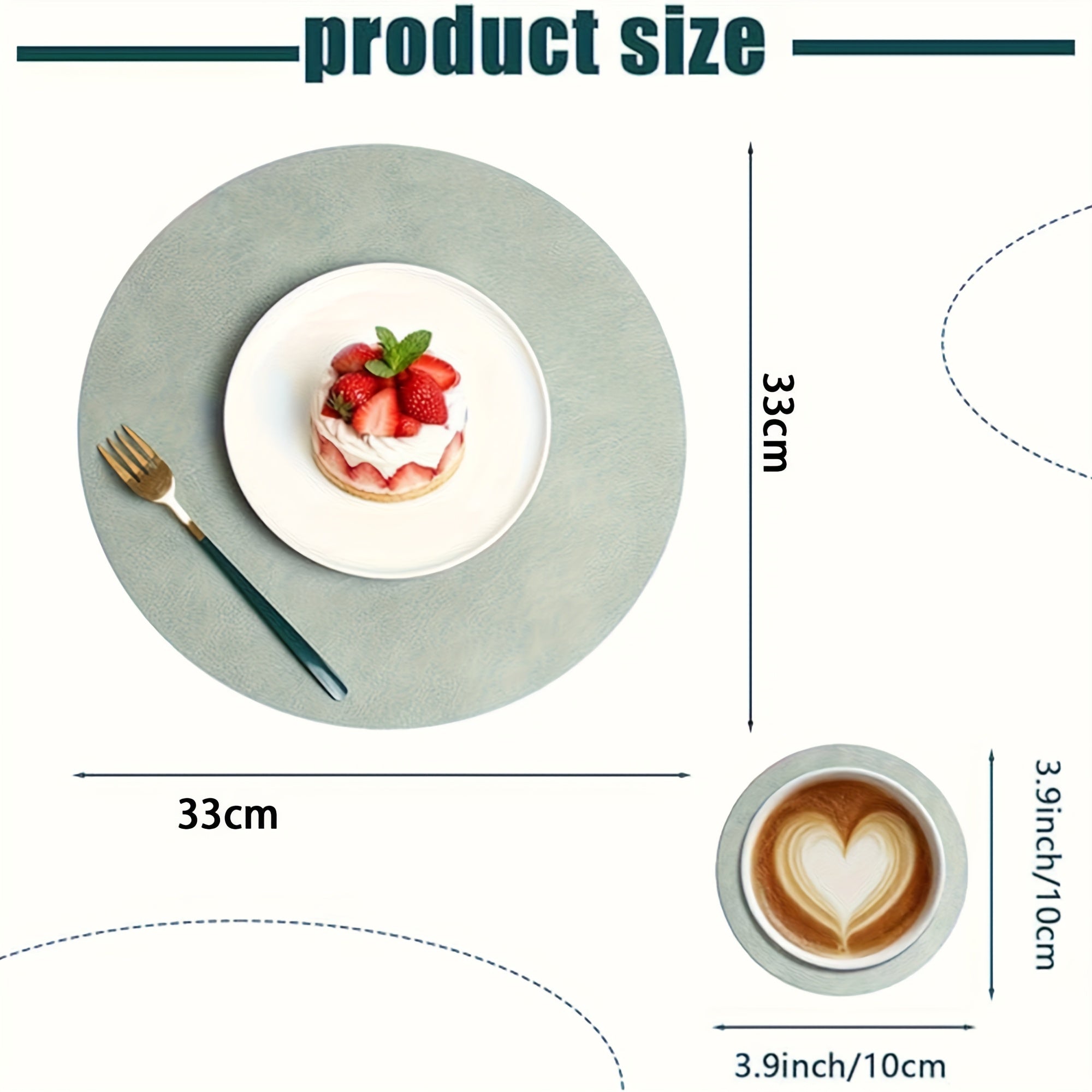 6pcs Set of Reversible PU Placemats, Table Mats, Coffee Mats, Heat-Insulating Artificial Leather Placemat Set, Nordic Style Double-Sided Two-Color Placemats, Suitable for Home, Hotel, And Party Table Decorations