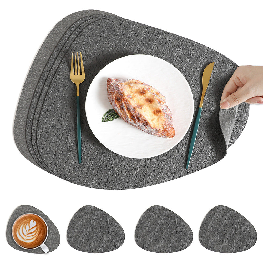 5pcs Nordic Ins Water Drop Meal Mat (1 Mat+4 Coasters) High-Quality And Mat Rice Grain Anti Scalding And Thermal Insulation Mat Bowl Mat