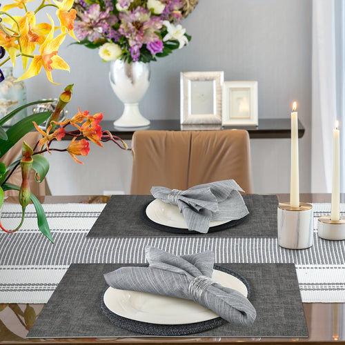 19pcs Boho Table Runner Placemat And Napkin Ring Set Modern Macrame Table Runner With Tassels 11.8 X 106.3'' Round And Rectangle Table Mat For Valentines Farmhouse Wedding Dining Table Decor