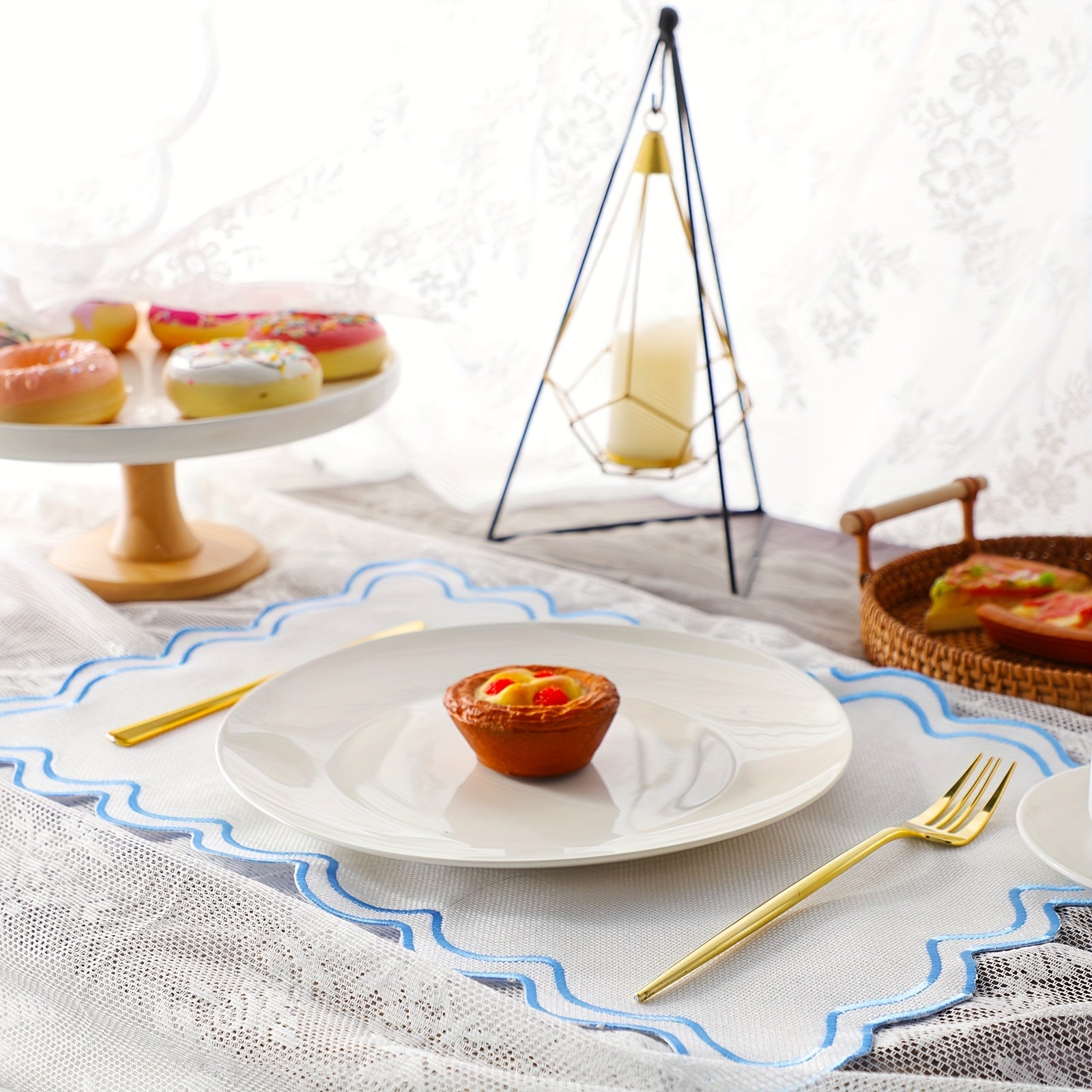 A Collection of 12 Linen Placemats Measuring 13\