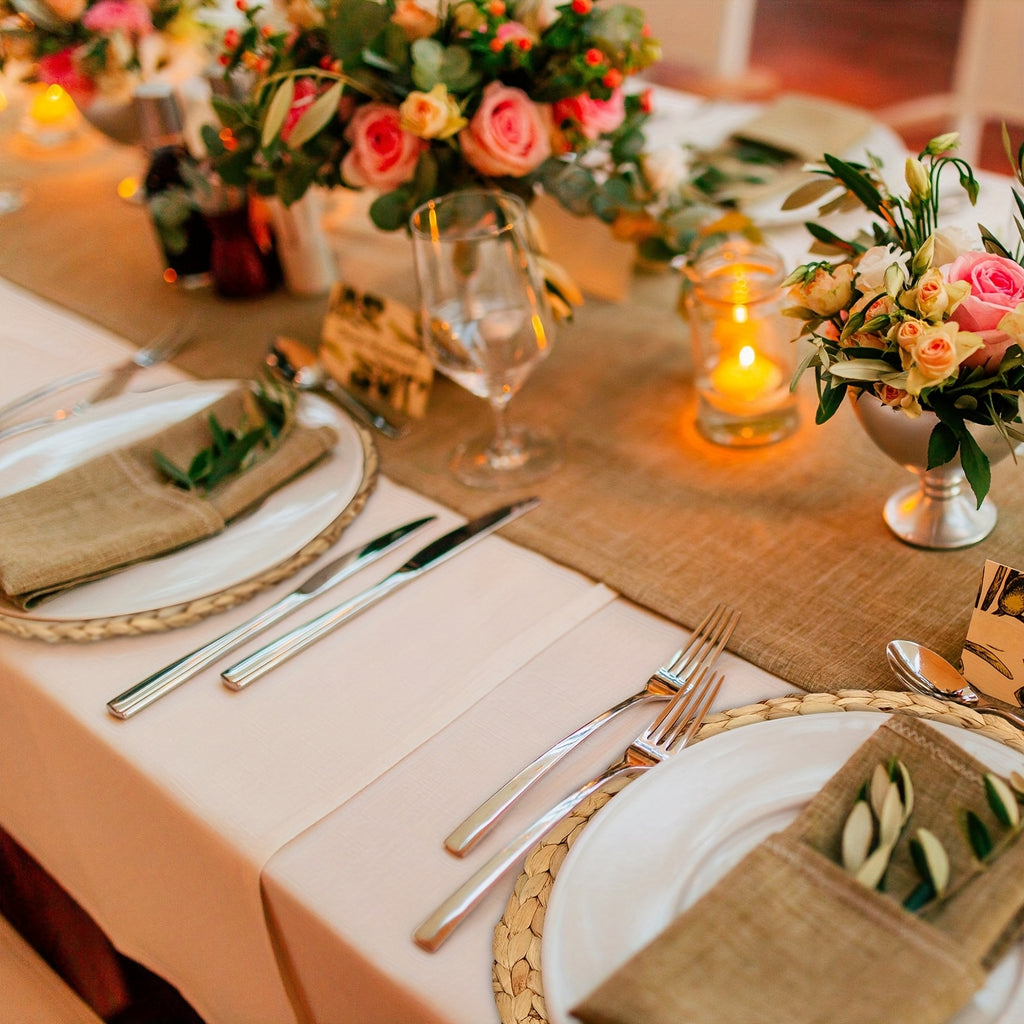 30pcs Wheat Round Placemats Hand Braided Table Mats - Rustic Boho Wheat Tableware for Dinner Party, Charger Plates, Kitchen & Dining Table Decor, Durable Wheat Table Settings (Compatible with Water