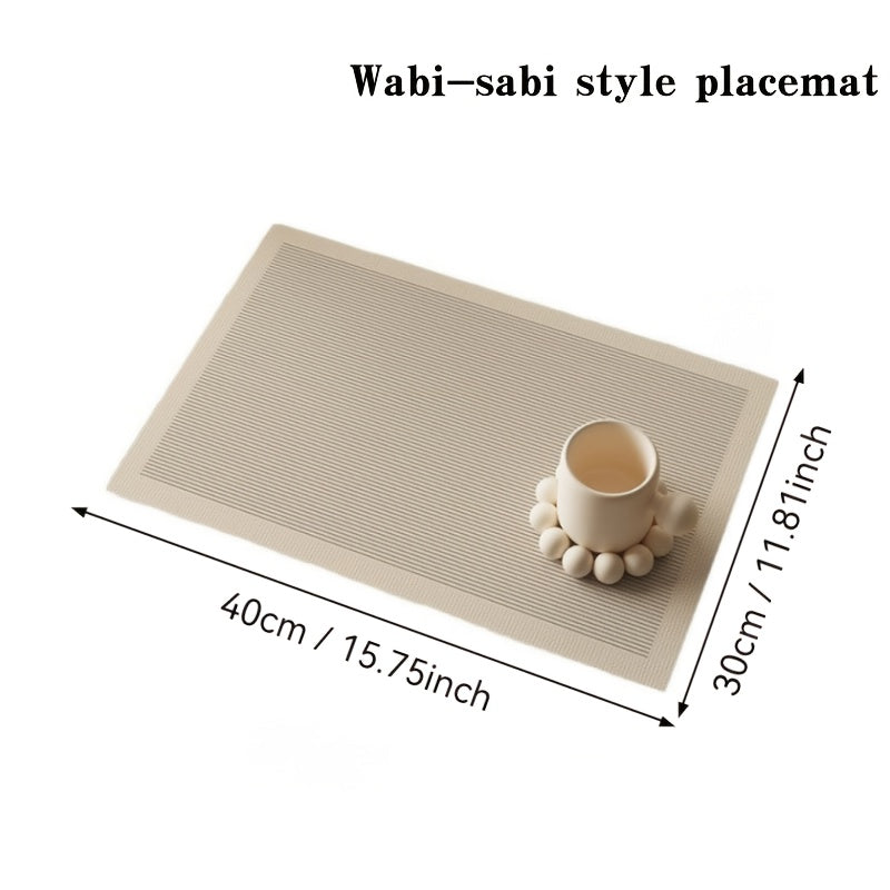 6pcs Nordic Wind Stripes Anti-slip Erasable Placemats Desktop Protection Desktop Decoration Is Suitable for Restaurant Family Christmas.