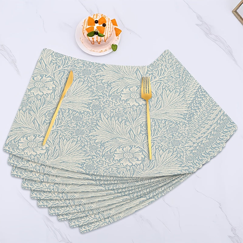 Fan-shaped Placemats with Upgraded Christmas Protection! Thickened Irregular-Shaped Leather Placemats, 11.6x20 Inches, Provide Powerful Heat Insulation and High-temperature Resistance, Creating a Barrier to Protect Tabletops from Scald Marks.