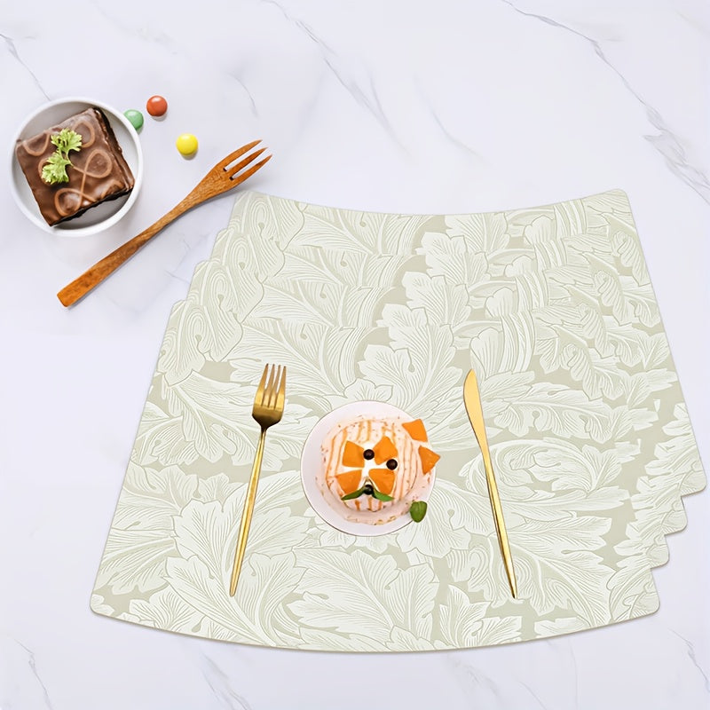 Scalloped Placemats Are Ready for Cozy Gatherings! 11.6-Inch Wide, 20-Inch Long Irregular-Shaped Leather Placemats, Thickened for Excellent Heat Insulation And High-Temperature Resistance, Non-Slip Bottom Design for Safety And Stability