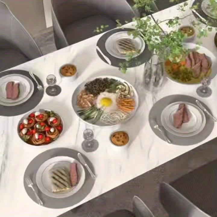 6pcs Set of Reversible PU Placemats, Table Mats, Coffee Mats, Heat-Insulating Artificial Leather Placemat Set, Nordic Style Double-Sided Two-Color Placemats, Suitable for Home, Hotel, And Party Table Decorations