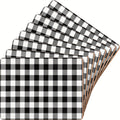 Collection of 8 Plaid Heat-Resistant Cork Placemats Suitable for Kitchen And Dining Tables, Measuring 16 X 12 Inches, Featuring Gingham Design. These Thick Cork-Backed Placemats Are Easy to Clean And Perfect for Christmas