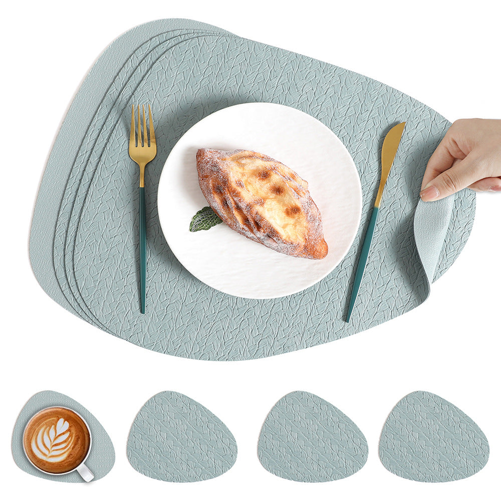 5pcs Nordic Ins Water Drop Meal Mat (1 Mat+4 Coasters) High-Quality And Mat Rice Grain Anti Scalding And Thermal Insulation Mat Bowl Mat