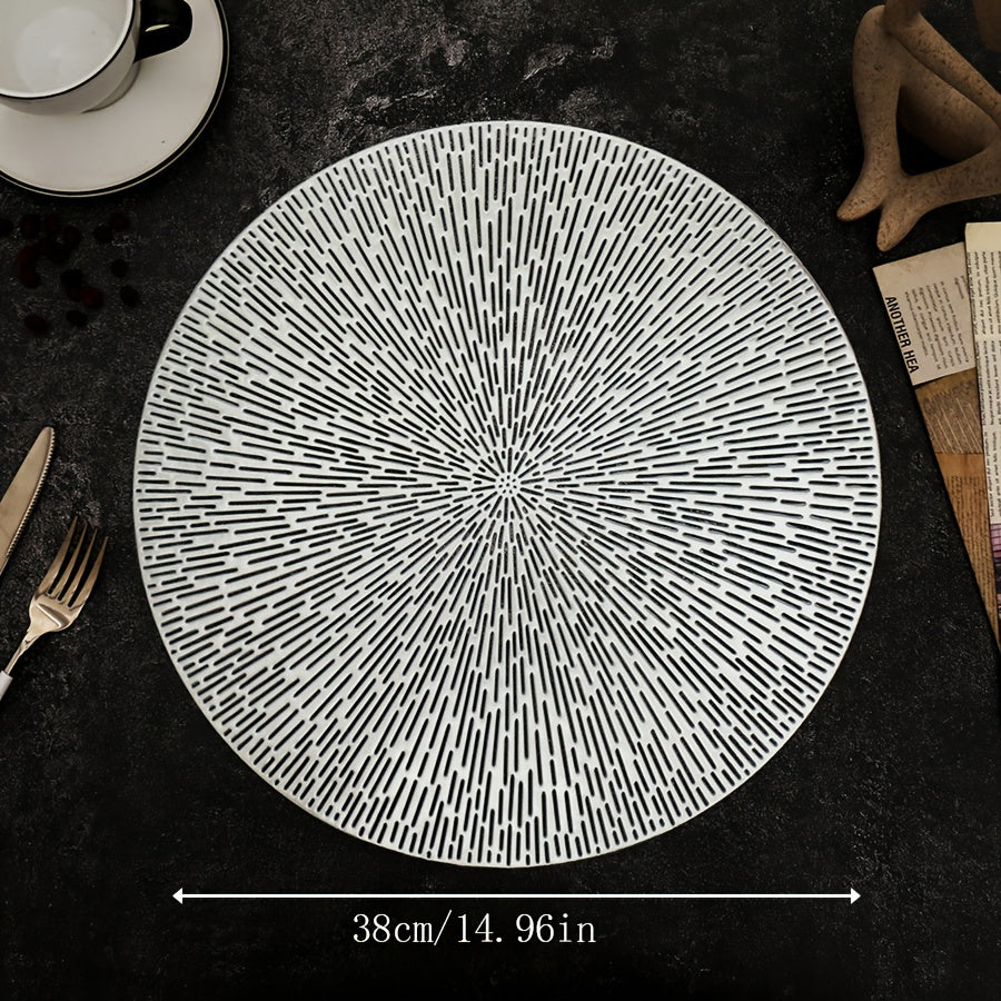 Round Hollowed-Out Celestial Eye Pattern Placemats with Golden Foil Heat-Resistant Table Mats