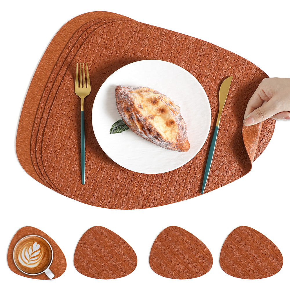 5pcs Nordic Ins Water Drop Meal Mat (1 Mat+4 Coasters) High-Quality And Mat Rice Grain Anti Scalding And Thermal Insulation Mat Bowl Mat