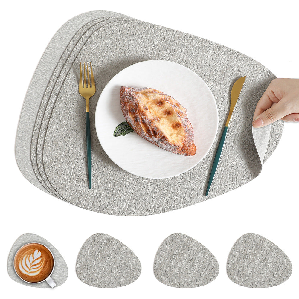 5pcs Nordic Ins Water Drop Meal Mat (1 Mat+4 Coasters) High-Quality And Mat Rice Grain Anti Scalding And Thermal Insulation Mat Bowl Mat